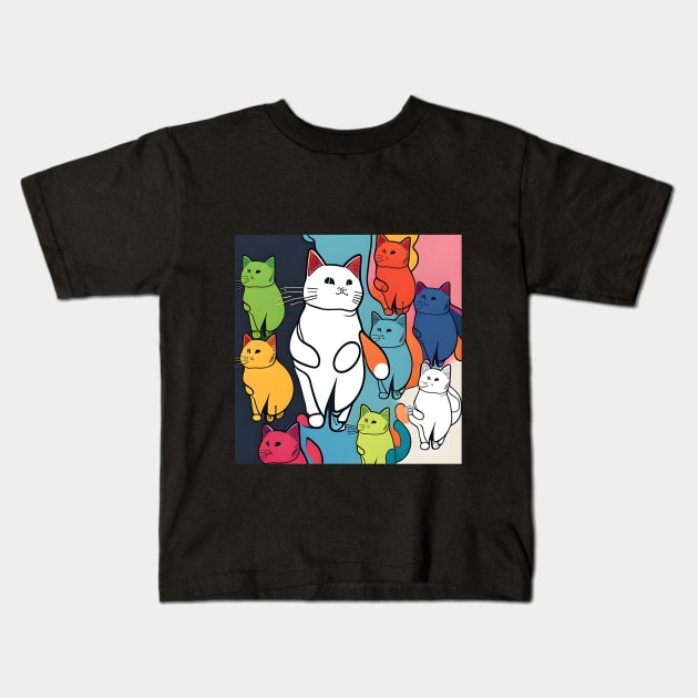 Autism Cat Child Drawing - Autism Awareness For Cat Lovers Kids T-Shirt by Matthew Ronald Lajoie